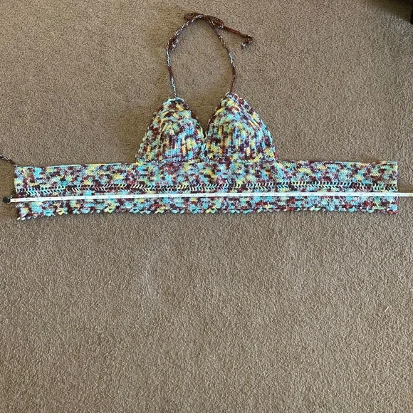 OOAK Tie Dye Crochet Crop Top Handmade Adjustable One Size fits S-L - Picture 11 of 16